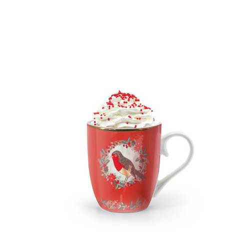 Tipperary Crystal Christmas Robin Mug