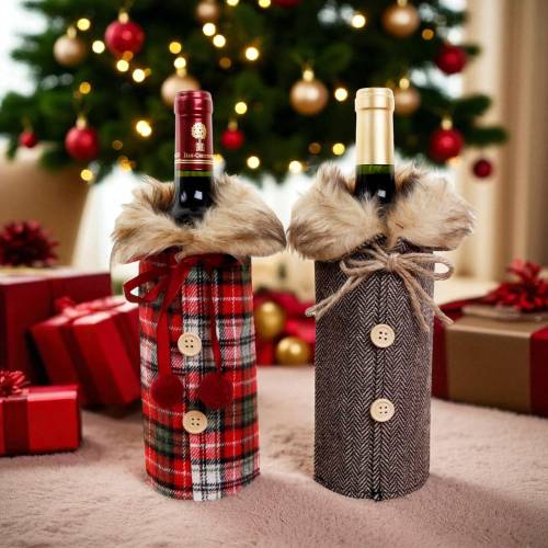 Bottle coat, fur collar, 17 x 24 cm, 2 assorted