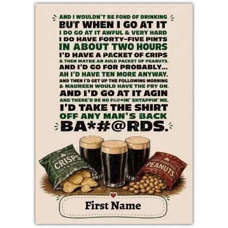 Pint Man Monalogue Greeting Card