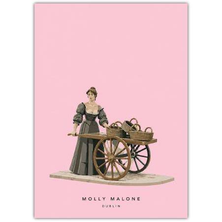 Molly Malone Dublin Cart Illustrated Greeting Card for Any Occasion