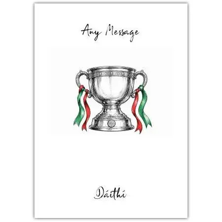 Personalised Mayo GAA Sam Maguire Trophy Greeting Card with Custom Message