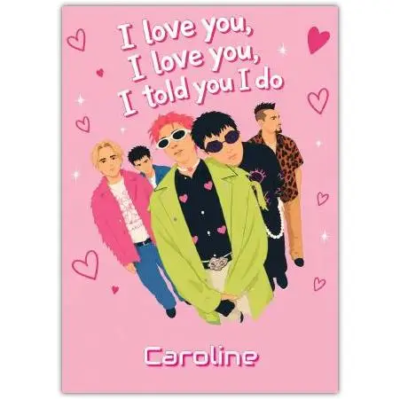 I Love You Love Song Band Inspired Personalised Greeting Card