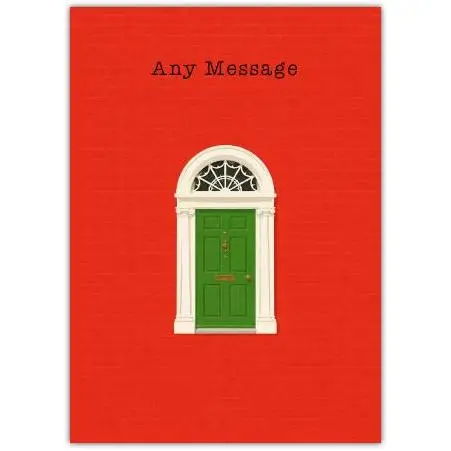 Personalised Georgian Green Door Greeting Card for Any Occasion