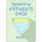 Personalised Nappy Fathers Day Card with Funny Diaper Design for Dad Celebration