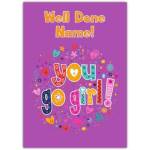 Personalised Well Done You Go Girl Congratulations Card for Her Achievement