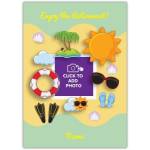 Personalised Beach and Sun Retirement Card with Photo for Enjoying New Adventures