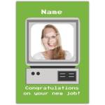 Personalised Retro Computer Style Congratulations On Your New Job Card