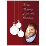 Personalised Thinking of You This Christmas Photo Card with Hanging Baubles Design