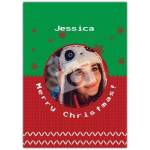 Personalised Merry Christmas Photo Card with Festive Jumper Design and Custom Name