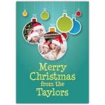 Personalised Merry Christmas Bauble Photo Card Family Holiday Greeting Card