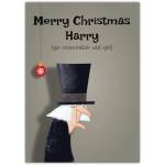 Personalised Scrooge Humorous Merry Christmas Card with Custom Name and Message