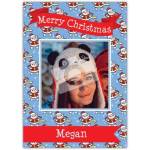 Personalised Merry Christmas Banner Santa Photo Card with Custom Name Text