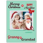 Personalised Merry Christmas and Happy New Year Card for Granny and Grandad with Photo Option