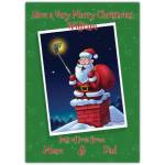 Personalised Selfie Santa Claus Christmas Card with Custom Name and Family Message