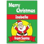 Personalised Merry Christmas Card from Santa with Custom Name for Kids