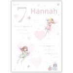 Personalised Special Girl Fairy 7th Birthday Card with Name and Magical Design