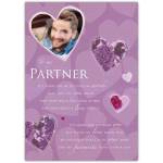 Personalised To My Partner Romantic Hearts Photo Card for Love and Anniversaries
