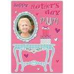 Personalised Happy Mothers Day Card with Photo and Dresser Design for Mum