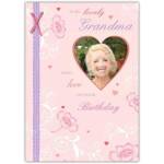 Personalised To My Lovely Grandma Birthday Card with Photo and Floral Design