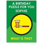 Personalised Birthday Puzzle Card with Lager Glass Illustration