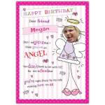 Personalised Female Angel Birthday Card for Dear Friend with Photo Option