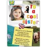 Personalised To a Cool Sister Birthday Card with Photo and Fun Verse