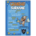 Personalised Number One Grandad Birthday Card with Humorous Dog Design and Fun Poem