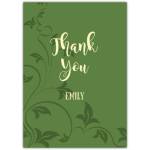 Personalised Thank You Card Green Leaves Design Suitable for Any Occasion