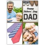 Personalised Fathers Day Card with Two Photos Ties and Shoes Design