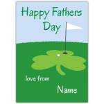Personalised Shamrock Golf Themed Happy Fathers Day Card