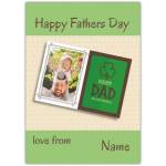Personalised Shamrock Best Dad In The World Fathers Day Photo Card