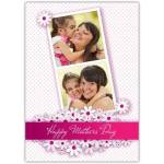 Personalised Two Photo Polaroid Style Mothers Day Card with Floral Design