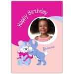 Personalised Pink Bears Birthday Card with Photo Frame for Kids