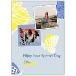 Personalised Two Photo Special Day Butterfly Greeting Card with Floral Design