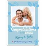 Personalised Blue Engagement Congratulations Card with Photo and Best Wishes Message