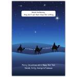 Funny Social Distancing Christmas Card Featuring Wise Men Nativity Scene