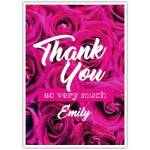 Personalised Thank You Card with Pink Roses So Very Much Message