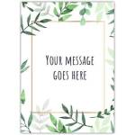 Personalised Green Leaf Frame Greeting Card with Custom Message Insert