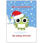 Funny Merry Christmas Ya Filthy Animal Covid Virus Masked Santa Hat Card