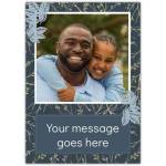 Personalised Photo Upload Card with Custom Message and Feather Leaf Frame Design
