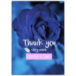 Personalised Thank You Card Blue Rose Engagement Appreciation Wedding Message
