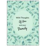 Sympathy Card With Thoughts Of You And Your Family Green Leaf Design
