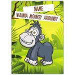Personalised Funny Rude Gorilla Valentine’s Day Card with Custom Name Option