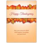 Happy Thanksgiving Autumn Leaves Seasonal Greeting Card with Warm Wishes