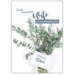 Rustic Bouquet Wedding Day Card for Soon to Be Wife Personalised Cover Option