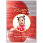 Personalised Chinese New Year Lantern Photo Greeting Card with Custom Message