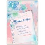 Personalised Floral Anniversary Notebook List Greeting Card with Romantic Message