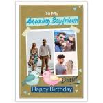 Personalised Happy Birthday Boyfriend Card with Photo and Cute Bird Design