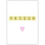 Pregnancy Congratulations Card with Scrabble Letters and Pink Heart Design