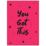 You Got This Encouragement Pink Stars Greeting Card